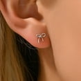 thumbnail image 2 of ZSPERKLA Silver Bow Stud Earrings for Women Simple Trendy Bow Earrings Jewelry Gifts, 2 of 4