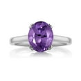 thumbnail image 2 of Gem Stone King 925 Sterling Silver Ring Amethyst Moissanite (3.23 Cttw), 2 of 3
