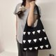 thumbnail image 5 of Bolso Hobo Mano Punto Con Patrón Corazón Ganchillo para Mujer Compras, 5 of 9