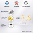 thumbnail image 3 of VNOX Ankh Cross Earrings for Men Women, Stainless Steel Symbol Stud Earrings Dangle Hinged Piercing Hoop Earrings, 3 of 3