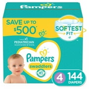 Pampers Swaddlers Diapers Size 4 (22-37 Pounds) 144 Count