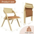 thumbnail image 4 of Ninecer Modern Dining Chair, Folding Wooden Dining Chair with Rattan Backrest, Brown (Set of 4), 4 of 8