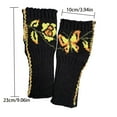thumbnail image 5 of CUZIBR Womens Gloves Cute Cartton Flower Embroidery Knitted Mittens Fingerless Cozy Warm Fuzzy Lined Glove For Cycling Running Outdoor Activities, 5 of 6