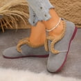 thumbnail image 2 of YOUYEDIAN Loafers for Women Fall Winter Plush Lined Warm Round Toe Fashion Comfy Flats Slip On Low Heel Versatile Casual Walking Shoes, 2 of 5
