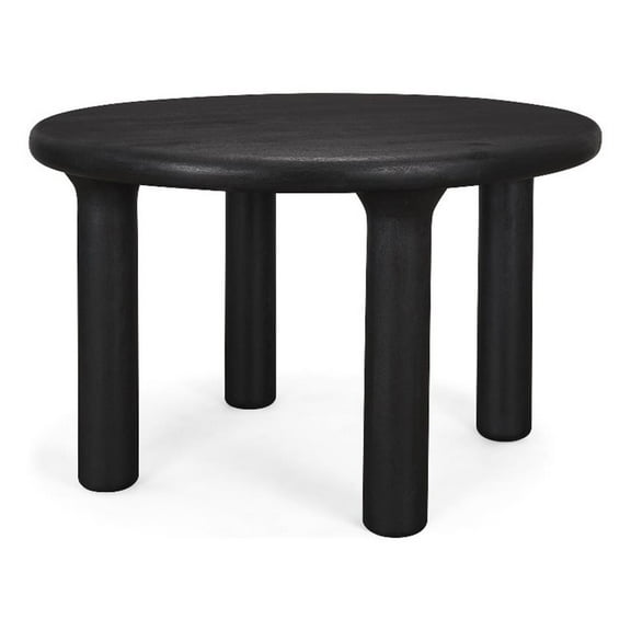 Soma Textured Black Acacia Wood Round Dining Table