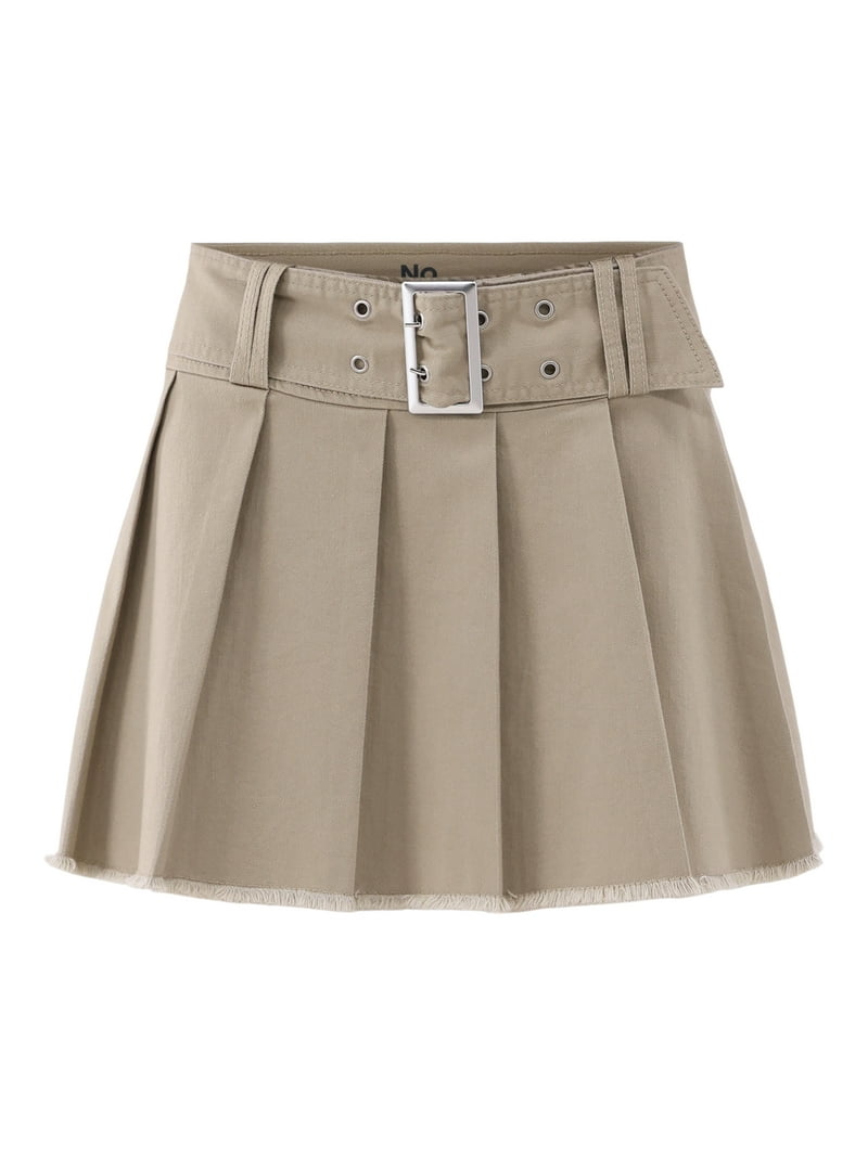 スカート No Dress Pleated Mini Skirt Gray Low-Waist Pleated Mini-Skirt – Nφdress