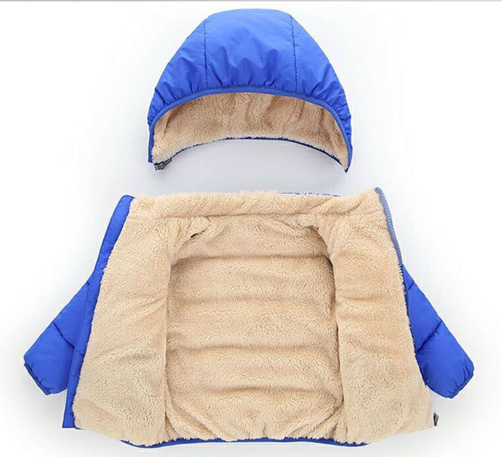 Kids Child Toddler Baby Boys Girls Solid Winter Hooded Coat Jacket Thick Warm Outerwear Clothes Outfits - image 5 of 5