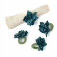 thumbnail image 2 of The Curated Nomad  Thrift Handmade Felt Succulent Napkin Rings (Set of 4) Multi Succulent, 2 of 5