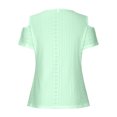 thumbnail image 6 of Up to 65% off Xunlbb Women's Fashion Clothing 2024 Women's Fashion Casual Solid Color Shoulder Leakage Short Sleeve Pullover Short Sleeve Top Womens Trendy Tops, S-2XL, 6 of 6