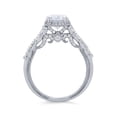 thumbnail image 2 of 1.00 T.C.W Oval Shape Natural Diamond Latest Design Solitaire with Accents Wedding Ring for Ladies Solid 14K White Gold Size 8, 2 of 6