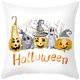 thumbnail image 3 of Funda de almohada con estampado de calavera de calabaza de terror para Halloween, cubierta de cojín decorativa de poliéster para sofá, decoración del hogar, 45x45cm, 2021, 3 of 4