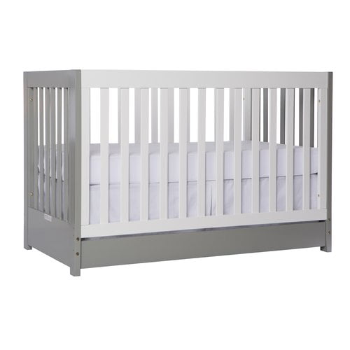 gray crib with drawers
