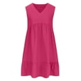 thumbnail image 2 of Shihyeh Summer Dresses for Women 2026 V Neck Sleeveless Ruffle Mini Dress Casual Boho A Line Loose Flowy Vacation Beach Sundress, 2 of 7