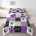 thumbnail image 1 of Milk Cow Queen Comforter Set Farm Animals Bedding Set,Western Cowboy Bull Cattle Bed Set Rustic Flowers Duvet Set,Purple Patchwork Buffalo Plaid Farmhouse Decor, 1 of 7