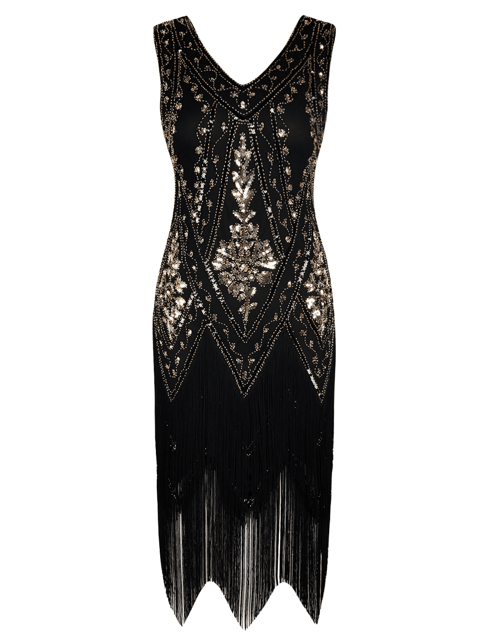 Women Party Dress Robe Charleston 1920s Great Gatsby Flapper Sequin Fringe  Midi Dress Vestido Summer Retro Black Dress - AliExpress