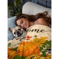 thumbnail image 4 of King Flat Sheet Only Welcome to Our Home Words Soft Microfiber Cooling Bedding Sheets Thanksgiving Maple Leaves Flat Bed Sheet for Hotel,Home Decor, 4 of 9