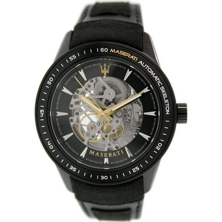 Maserati Men's Corsa R8821110001 Black Leather Automatic Dress Watch