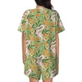 thumbnail image 3 of Qekee Snake And Floral Women's Pajama Set Short Sleeve Sleepwear Summer Home Wear with Pockets Soft Short Sleeve Shirt - Snake And Floral, 3 of 9