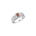 thumbnail image 6 of RYLOS Men's Rings Sterling Silver Classic 6X4MM Oval Gemstone & Diamond Ring Garnet January Birthstone Rings For Men, Silver Rings, Size 13, 6 of 7