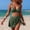 Army Green, variant on Women's Bikini Set 2 Piece High Waisted Tummy Control Swimsuit Halter Wrap Top Split Swim Skirt Bathing Suit