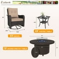thumbnail image 2 of Kullavik 7 Pieces Outdoor Patio Furniture Set with 40000 BTU Round Fire Pit Table,PE Wicker Rattan Swivel Arm Chair Set, Patio Conversation Sets,Sand, 2 of 9