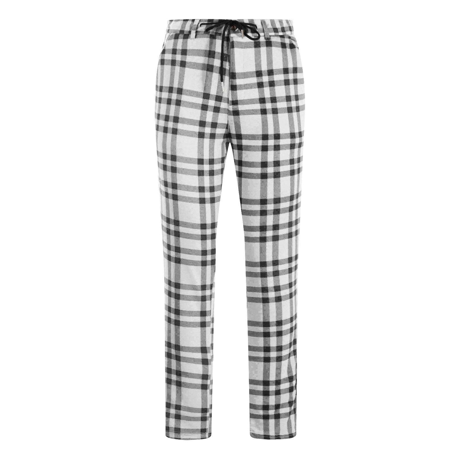 Men's Golf Pants Relaxed fit Elasticity Slim Plaid Print Trousers