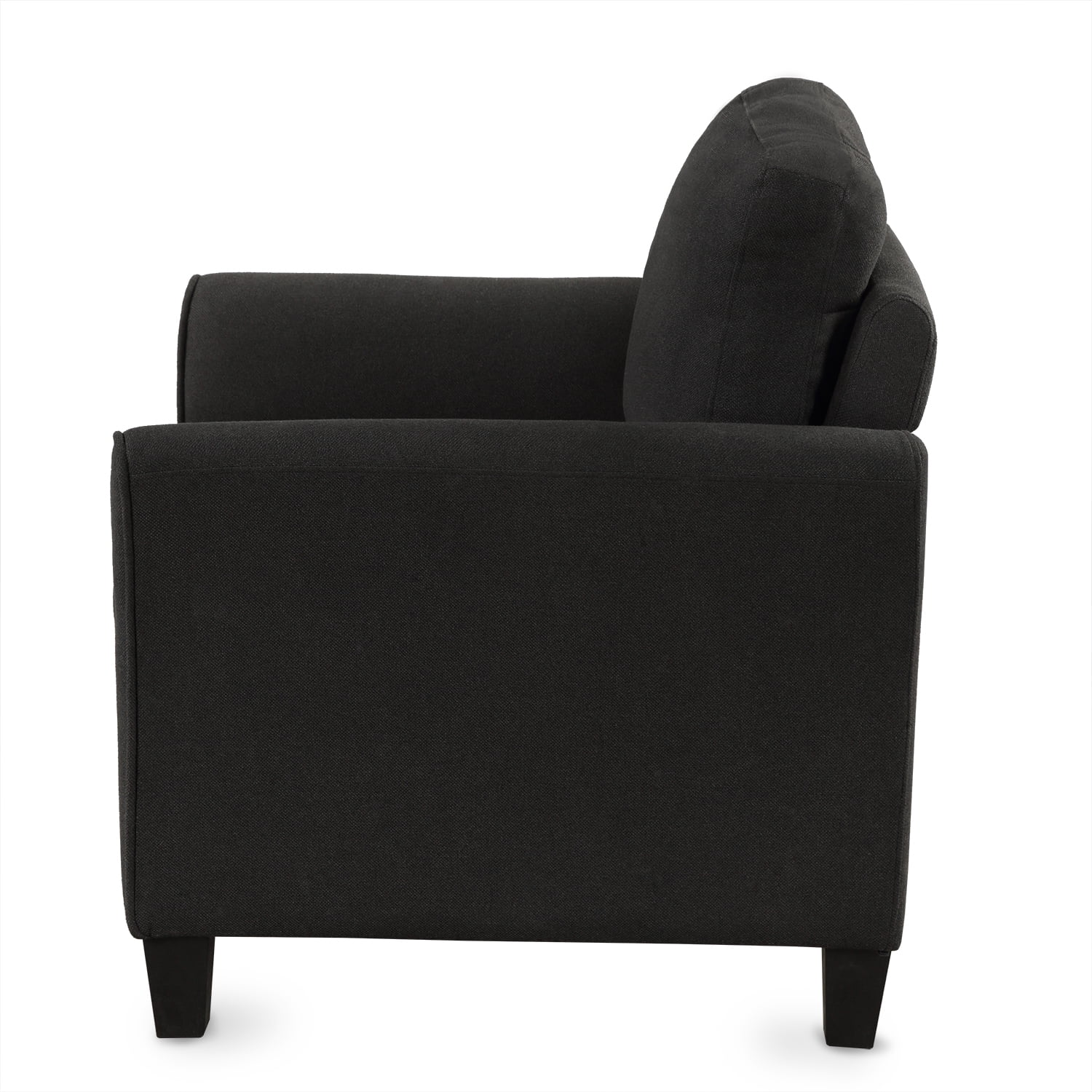 Kadyn Modern Linen Single Sofa Chair, Upholstered Accent Living Room Chair, Armchair Sofa for Reading, Lounging, Black
