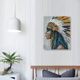 thumbnail image 4 of Indian Girl Feathered Women Colorful Feathered Painting Native Wall Art Giclee Prints Artwork Retro Abstract Wall Decor for Bedroom Bathroom Home Decorations, 4 of 5