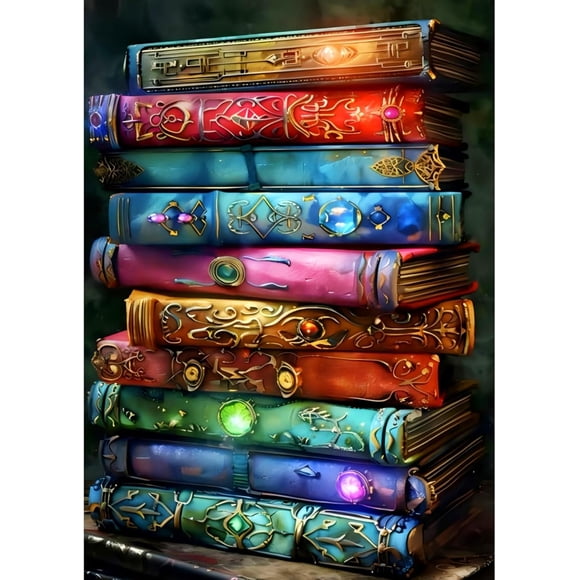 "Book of Miracles" Kit de Peinture Diamant pour Adultes – Ensemble de Débutant Art Diamant 5D DIY – Art de Gemme à Perçage Complet pour Adultes, Artisanat & Décoration Intérieure – 12x16 Pouces (Non Encadré),BK058