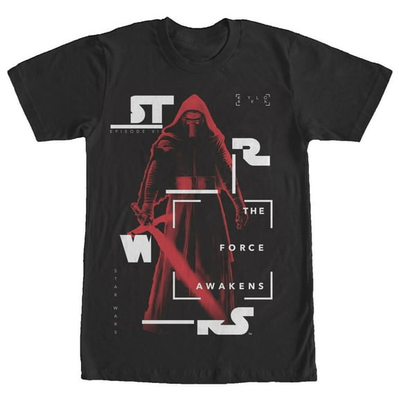 Men's Star Wars The Force Awakens Kylo Ren Stand Tall  Graphic Tee Black Large