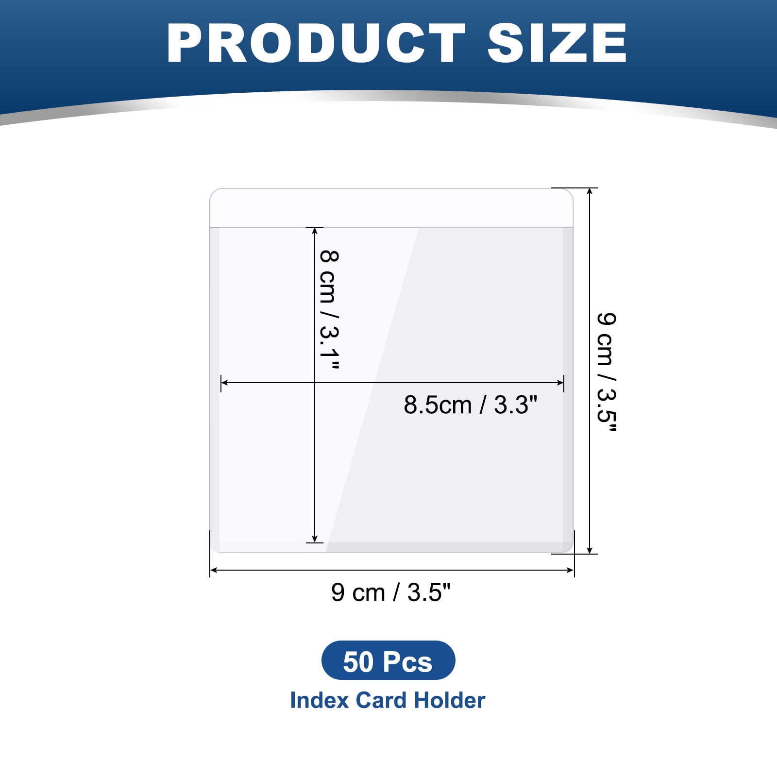 Self-Adhesive Card Pockets Clear Self Adhesive Pocket Label Holders Plastic Card Sleeves 3.3"x3.1" Pack of 50
