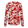 thumbnail image 5 of Luxalzxs Valentines Day Shirts Women Pretty Love Heart Printed Thin Sweatshirt Fashion Casual Long Sleeve Loose Round Neck Pullover Tunic Tops, 5 of 5