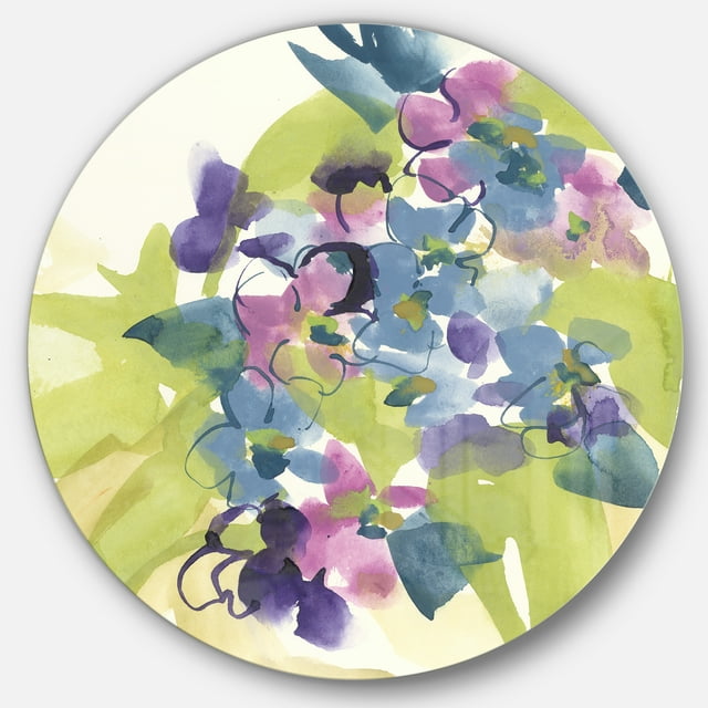 Designart 'Spring Bouquet I' Art mural traditionnel en métal cercle