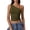 Army Green #159, variant on Women's Casual One Shoulder Top Ruched Crop Lightweight Summer Tops Navy L