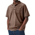 thumbnail image 2 of Goodtrade8 Mens Polo Shirts Short Sleeve Button down Dress Shirts Collar Gift for Men Summer Pockets Plain Work T-Shirts for Men Outfits, 2 of 7