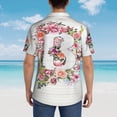thumbnail image 6 of Letter B Flower Graphic Hawaiian Shirts For Men, Summer Short-Sleeve Relaxed-Fit Button-Down Shirts Medium, 6 of 9
