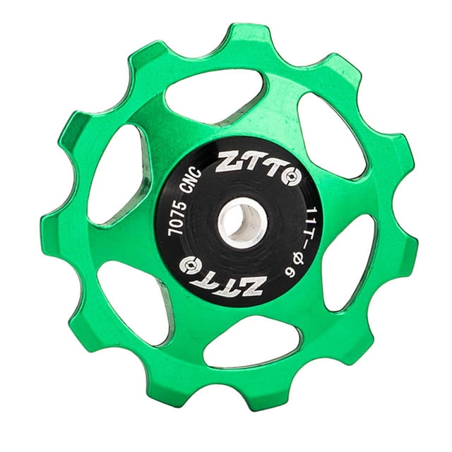 Almencla Bike Rear Derailleur Pulley Road Bike Pulleys Guide Roller Cycling Accessory BMX green