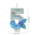 thumbnail image 3 of 3pcs Birthday Candle Blue Pearl Mermaid Tail Birthday Number Candles,Birthday Candles Design Cake Birthday Party Wedding Anniversary Celebration Supplies（Number 0-9） F, 3 of 6