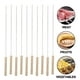 thumbnail image 3 of Brochetas redondas de acero inoxidable para barbacoa, 10 Uds., con mango de madera, 3 of 6