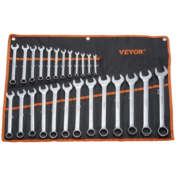 Juego de llaves VEVOR, 25 piezas, combinación métrica, 6-32 mm, acero al carbono