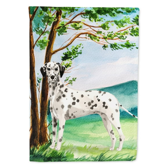 Carolines Treasures CK2015GF Under the Tree Dalmatian Flag Garden Size  Small multicolor