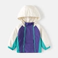 thumbnail image 5 of Gubotare Boy Autumn Jacket Boys Color Block Lightweight Zip-Up Hooded Windbreaker Jacket Patchwork 2-10 Years (Purple,7-8 Years), 5 of 9