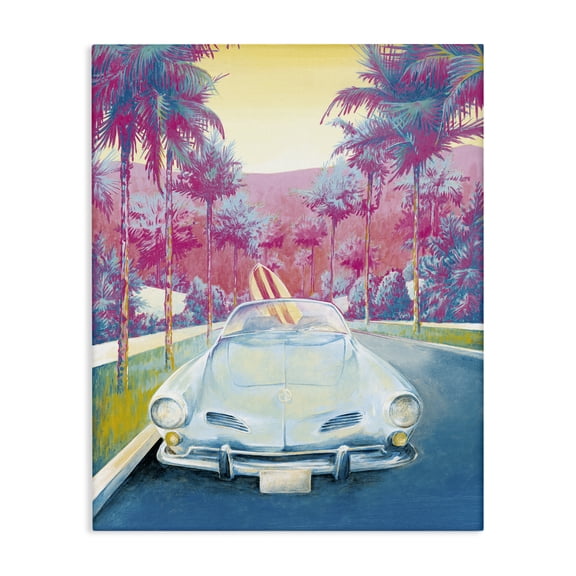 Stupell Industries Mid-Century Tropical Classic Car Canvas Art, 24 x 30, by Cloverfield & Co.