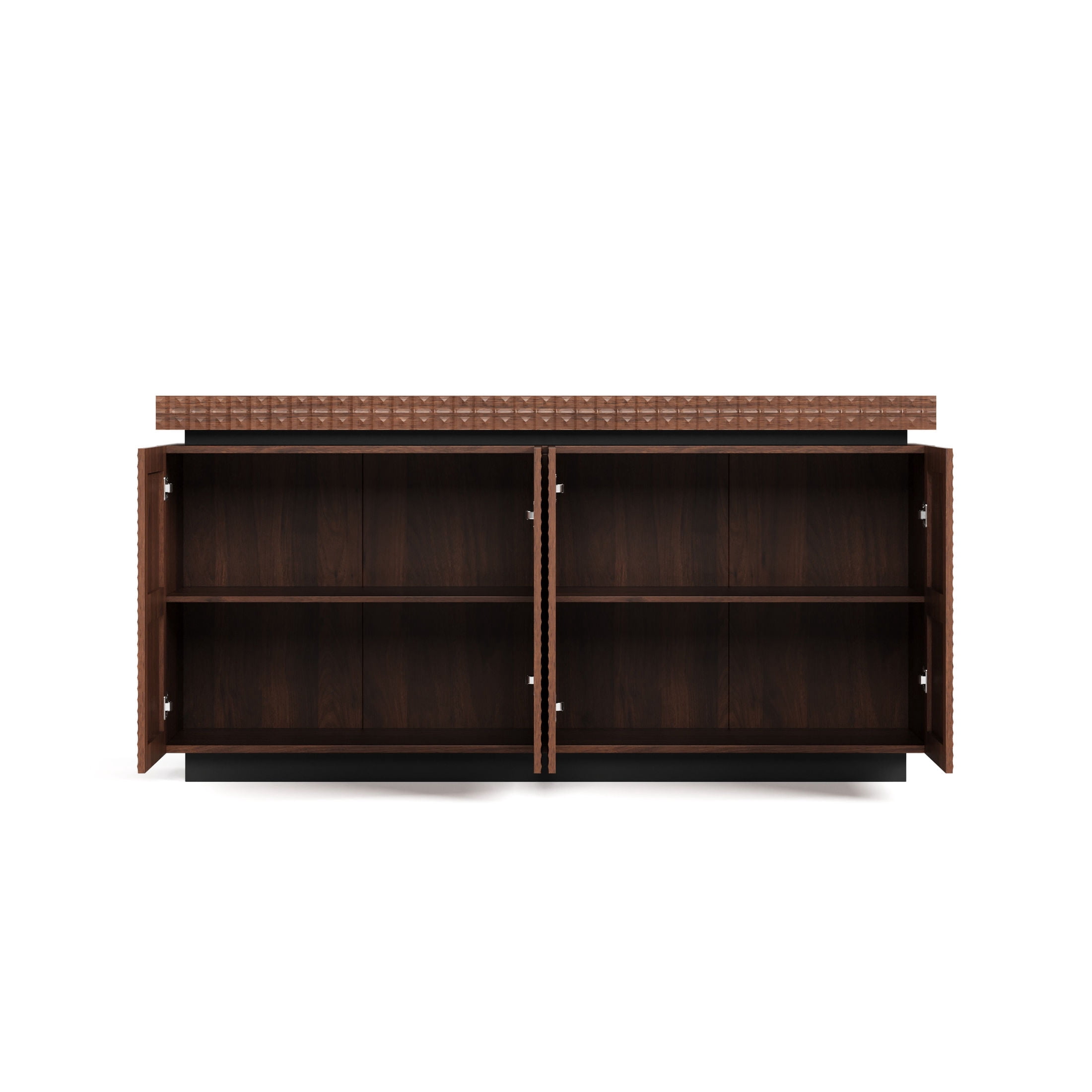 Noble House Dyani 58.3" Modern Accent Storage Sideboard with Fold-Out Doors, Kitchen Buffet Cabinet, Antique Brown