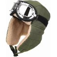 thumbnail image 1 of SBSG Aviator Hat Pilot Goggles Fur Ear Flaps Trooper Trapper Pilot Cap for Men Women,02, 1 of 5