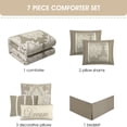 thumbnail image 4 of Nanshing  Tiana 7 Piece Traditional Damask Comforter Set Beige - California King, 4 of 5