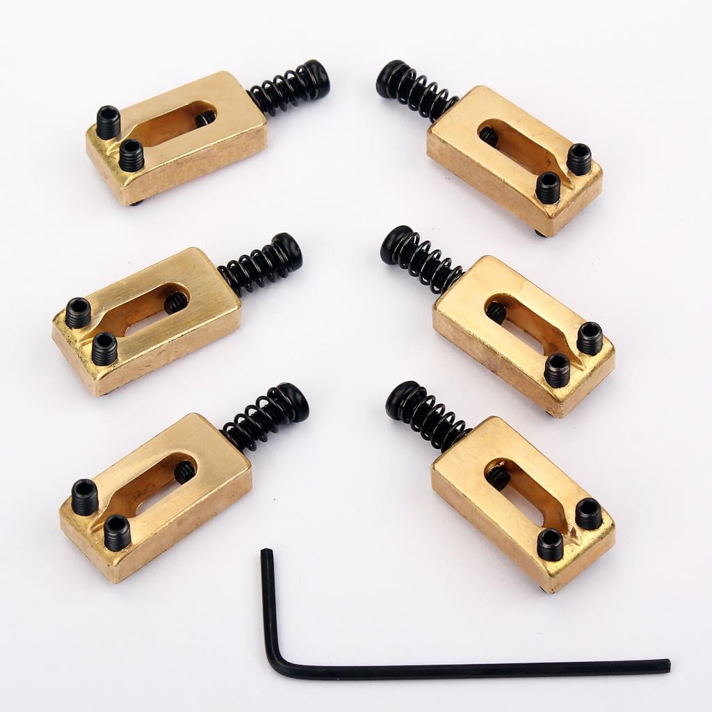 Dualoai 6-piece Electric Guitar Bridge Saddle Flat Set for Replacing Electric Guitars