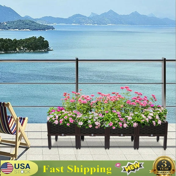 SHZICMY Outdoor Elevated Raised Garden Bed Planter Box with Legs for Vegetable/Flower