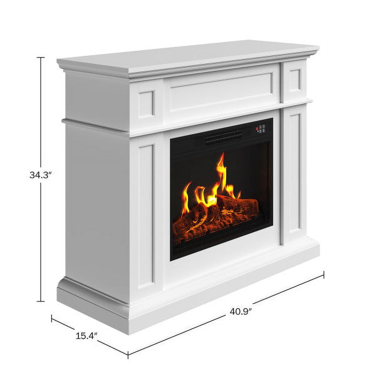 Northwest Corner TV Stand with Electric Fireplace Fits 55-Inch TVs (White)