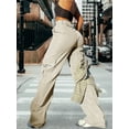 thumbnail image 3 of Women’s High Waisted Multi-Pocket Cargo Work Pants – Y2K Wide Leg Casual Straight Fit, Plus Size Available, 3 of 8